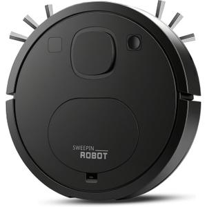 Robotic Vacuum Cleaner,Robot Vacuum and Mop Cleaning Robot Small Low-Noise,Tangle-Free Suction,Ideal for Hard Floor, Pet Hair,Carpet (Black2)