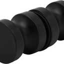 CKB Shower Glass Door Knob, Double Sided Pull Handle for 5/16"~1/2" Glass, Stainless Steel with Matte Black Surface Shower Door Handle