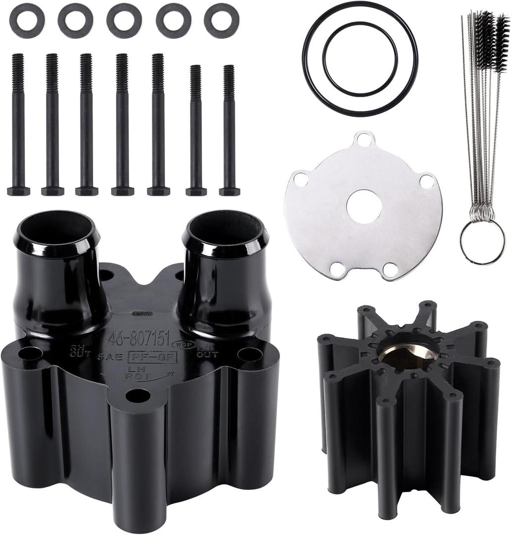Water Pump Housing and Impeller Kit Replace for OEM# MerCruiser 46-807151A14 46-807151A7 807151A14 807151A7,Sierra 18-3150,Mallory 9-48350,for Mercruiser Alpha Bravo Engines
