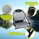 Aluminum Frame Kayak Seat Replacement Breathable Mesh Stadium Chair for Sit-On-Top Fishing Kayaks & Canoes High Back Support & Adjustable Straps