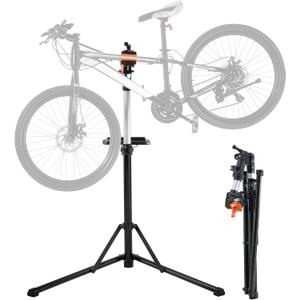VEVOR Bike Repair Stand, 66 lbs Heavy-duty Aluminum Bicycle Repair Stand, Adjustable Height Bike Maintenance Workstand with Magnetic Tool Tray Telescopic Arm, Foldable Bike Work Stand for Home, Shops