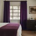 NICETOWN Blackout Purple Gothic Velvet Curtains 96 inch Long, Dark Purple - Rod Pocket Drapes Soft Window Treatments for Bedroom and Living Room(2 Panels, 52" Wide)