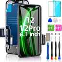 for iPhone 12/12 Pro Screen Replacement 6.1 inch - 3D Touch LCD Display Digitizer Frame Assembly with Repair Tools