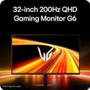 LG 32G620B-B 32-inch Ultragear QHD (2560 x 1440) IPS Gaming Monitor, 200Hz, 1ms, NVIDIA G-Sync Compatible, AMD FreeSync Premium, HDR10, HDMI, DisplayPort, Tilt/Height/Swivel/Pivot Stand, Black