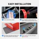 SIKUAI Carbon Fiber Window Switch Cover Trim for Honda Accord 4-Door Sedan With Navigation 2003-2007 (LHD Only), Anti-Scratch Interior Door Lock Control Button Frame Protector Sticker, Black 4PCS
