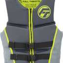 Full Throttle Adult Hinged Rapid Dry USCG Approved Life Jacket for Wakeboard, Skiing, PWC & Boating (Medium, Lime)