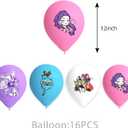 For K Pop Demon Hunters Party Supplies,62 PCS Birthday Decorations Set Include Banner,Balloons,Hanging Swirls,Cake Cupcake Toppers for Boys Girls Hunters Theme Party