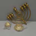 Hanukkah MenorahMenorah 7 Branch Candle Holder, Fits Most Standard Hanukkah Candles,Rustic Gold Finish