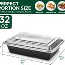 Glotoch Meal Prep Containers 32oz 50 Pack(100 Piece) with Lids, 1-compartment Plastic food storage containers Reusable, Bento boxes for portion control & takeout, Microwave/freezer/dishwasher safe