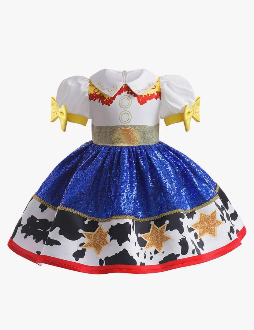 Jessie Costume for Girls Cowgirl Sequins Dress Up Halloween Outfit, US size 2T toddler