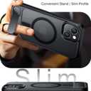 Magnetic Compatible with iPhone 15 Case, [Built-in Invisible Kickstand][Compatible with MagSafe] [Military Grade Shockproof] Slim Translucent Matte Phone Case for iPhone 15 6.1"