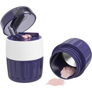EZY DOSE Pill Crusher and Cutter 3-in-1, Crushes Cuts, and Stores Pills, Vitamins, Tablets, Built-In Storage Compartment, Features Stainless-Steel Blade, Portable and Travel-Friendly, Purple, BPA Free, 1 Pack