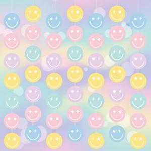 Cindeer 8 Pcs Smile Face Birthday Decorations Pastel Smile Face Garlands for Classroom Hanging Banners Pastel Paper Cutouts for Back to School Baby Shower Wedding Birthday Party Decor Supplies