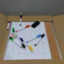 Monthly Calendar Dry Erase Board for Wall, 16"x12" Double-Sided Magnetic Calendar White Board with Cork, Silver Aluminum Alloy Frame Hanging Small Whiteboard for Office, Home, School