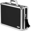 Vaultz Locking Briefcase - 18 x 14.25 x 5 Inch Combination Lock Hard Laptop Case w/Strap - Briefcases for Men and Women - Black