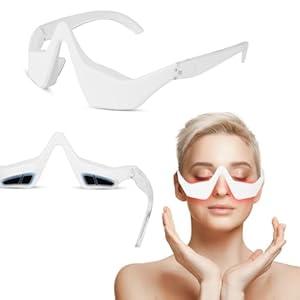 Under-Eye-Red-Light-Therapy Massager Glasses, Red-Light-Therapy Glasses LED-Eye-Massager for Dark-Circles, Puffiness, and Eye-Strain-Relief