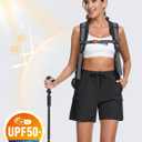 TACVASEN Women's 5" Hiking Cargo Shorts Lightweight UPF 50+ Quick Dry Athletic Shorts with Pockets Golf Outdoor Summer (Black, XXL)
