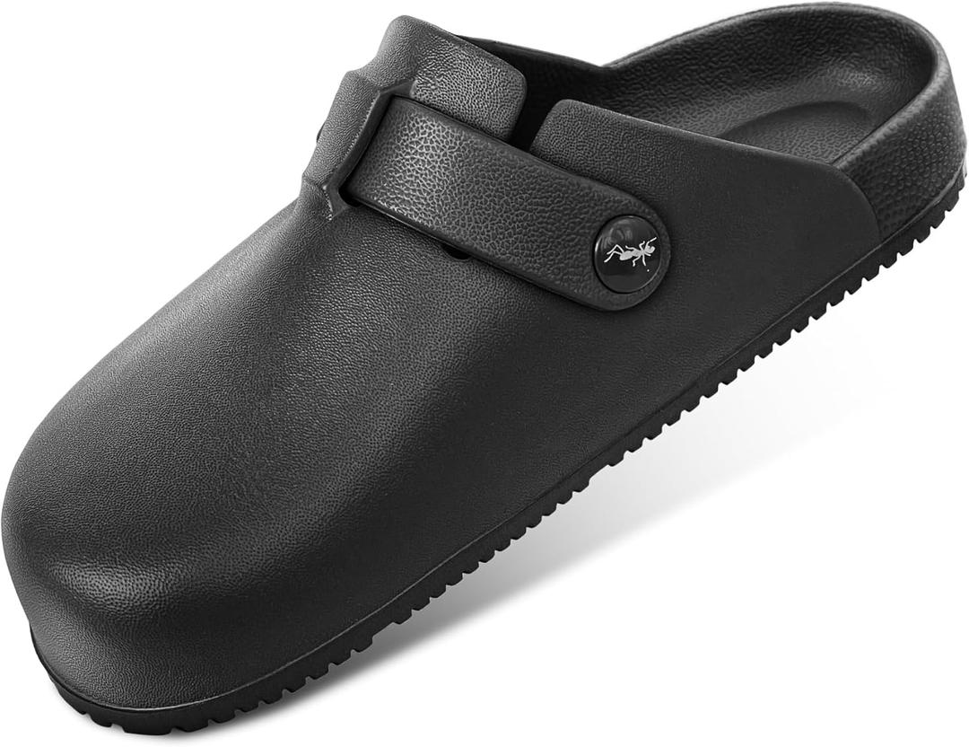 Bigant Womens Clogs, Mercy Mules for Womens Nurse Shoes-Slip on Garden Work Shoes(Black-9 Women/ 7 Men)