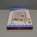 Tabletop Wooden Art Painting Easel for Kids 2-4, Chalkboard & Double-Sided Drawing Whiteboard for Toddlers, 4-in-1 Desk Easel with Magnetic Letters/Numbers & Flashcards Markers, Eraser