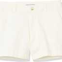 Amazon Essentials Women's Mid-Rise Slim-Fit 3.5 Inch Inseam Khaki Shorts (10, Cream)