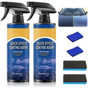 2026 Advanced Car Quick-Acting Coating Agent Spray, Quick Effective Coating Spray,Car Scratch Wax Polish Sprays Waterless Wash, Oil Film Emulsion Glass Cleaner(2PCS)