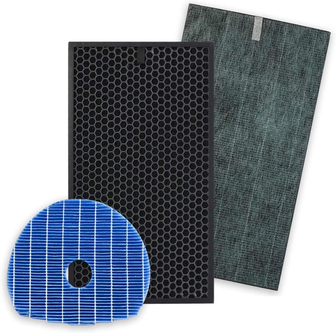 PUREBURG Replacement Filter Set Compatible with Sharp KC-860U PlasmaCluster Air Purifier, H13 HEPA + Activated Carbon + Humidifier Filter