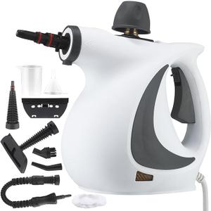 Handheld Steam Cleaner Multipurpose, 1050W Motor, 9 Accessories, 3.0BAR High-Pressure Steam, 135°C Fast Steam, 0.4L Tank, 8-10 Mins Runtime – for Kitchen, Bathroom, Car, Furniture (ashen)