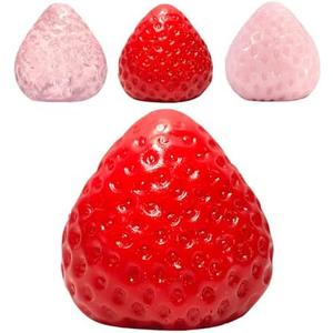 2Pcs Big Squishies Strawberry,Cute Strawberry Squeeze Toys, Kawaii Sticky Stress Toys, Clear Fidget Toys,Gifts & Ideal Desk Accessories for Kids and Adults