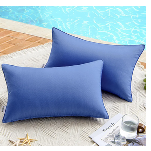 MIULEE Pack of 2 Decorative Outdoor Waterproof Pillow Covers Square Garden Cushion Sham Throw Pillowcase Shell for Spring Patio Tent Couch 12x20 Inch