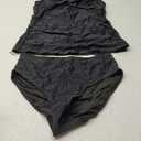 Yonique Tankini Swimsuits for Women Tummy Control Bathing Suits Two Piece Tankini Tops with Bikini Bottoms Twist Swimwear (X-Large, Black)