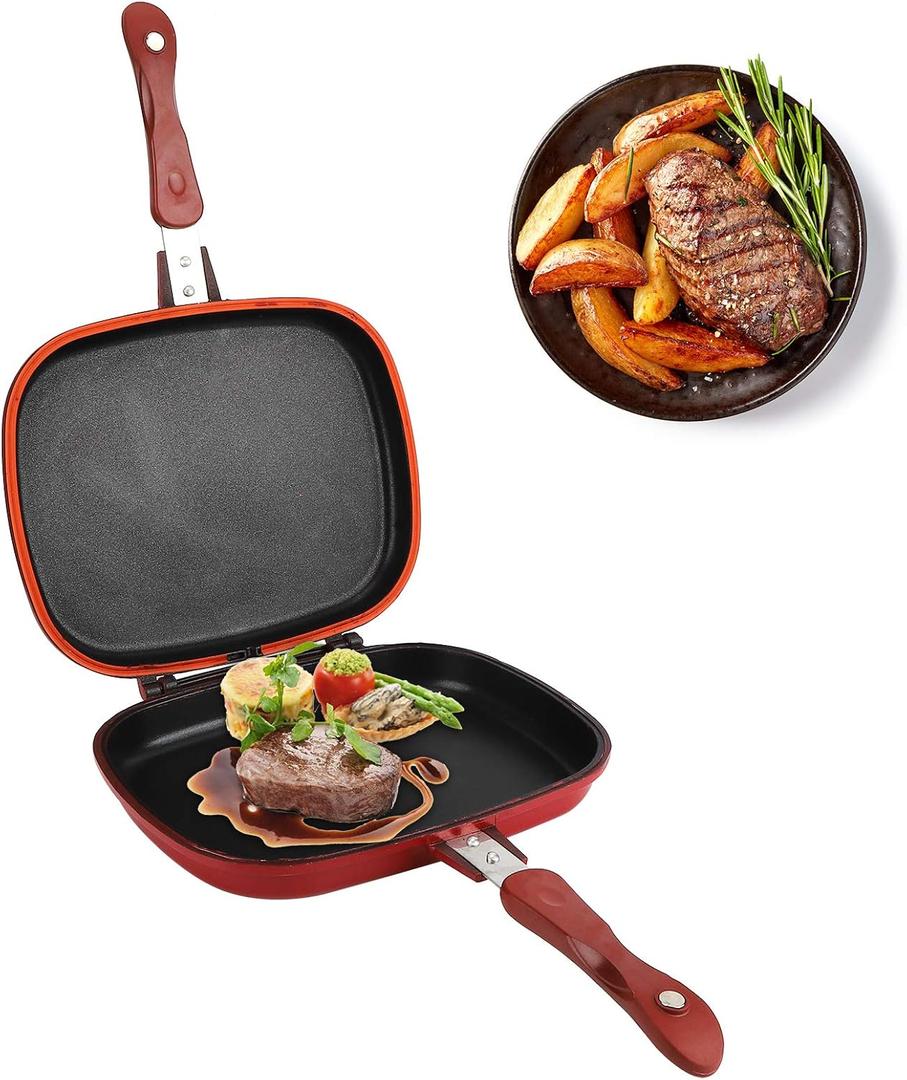 Haofy Frying Pan, Double Sided Grill Pan, 28 cm Kitchen Pancake Pan Omelette Trays for Cooking Sandwich Breakfast