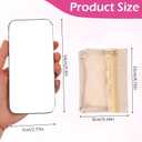 10 Pcs Travel Jewelry Pouch, Beige Transparent Jewelry Travel Organizer Case Non-Woven Fabric Clear Storage Bag with Zipper Portable Storage Bags for Women Necklaces Rings Earrings