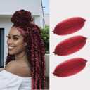 2 x Afro Spring Twist Braiding Hair 16 Inch 3 Packs Pre Separated Springy Curly Twist Hair Marley Hair for Faux Locs Crochet Hair Pre Fluffed Spring Twist Hair Extensions (#Burg, 16INCH/40CM)