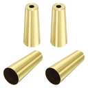 uxcell 4Pcs Metal Furniture Feet Cover, 1.5 x 4 Inch Conical Gold Table Foot Cap Increase Height Furniture Pads Leg Cover Protector for Chair, Table, Sofa