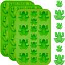 Tessco for you 3 Pieces Silicone Frog Chocolate Mold Funny Candy Molds Passover Jelly Ice Tray Gummy Animal Mold for Holiday Birthday Wizard Party Cake Decoration Kitchen Gift (Green)