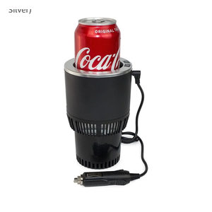 Car Cup Holder Coffee Warmer Drink Cooler 2-in-1 Truck Caned Drink Holder Gift(12V, Black with Silver)