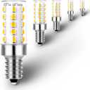 Ziomitus Dimmable E12 C7 Candelabra Led Light Bulbs 4W, Kx-2000 25W-40 Watt Halogen Equivalent, 3000k Warm White T6 Small Base 120V E12 Led Bulbs for Ceiling Fan Light Salt Lamp,450 lm(5Pack)