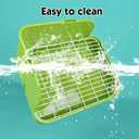 RUBYHOME Rabbit Litter Box Toilet, Plastic Square Cage Box Potty Trainer Corner Litter Bedding Box Pet Pan for Small Animals, Rabbits, Guinea Pigs, Chinchilla, Ferret, Galesaur, 11.4 Inches (Green)