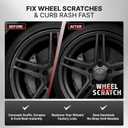 Wheel Scratch Fix Dark Silver Touch Up Paint for Cars - DIY Alloy Wheel Repair Kit, Curb Rash Remover with Fast-Drying Pen - Long-Lasting OEM Finish Car Rim Paint for Scuffs and Chips at Home (Dark Silver)