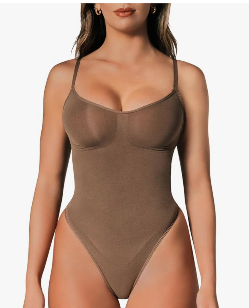Shapewear Tummy Control Bodysuit Thong or Brief: Sculpting Shaper Tank Top Bodysuits & Snatched Waist Body Suit, Size: XL/XXL
