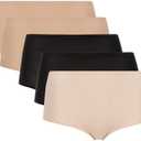 Chantelle womens Softstretch Seamless High Waist Full Brief (One Size, Black, Nude, Nude Blush (5 Pack))