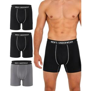 Men's Incontinence Underwear, 100ML Absorb Leak Proof Boxer Briefs with Upgraded Fast-Absorbing Core -Washable Reusable Cotton Incontinence Briefs for Men Heavy Flow Bladder Leak Protection 3 Pack, XL