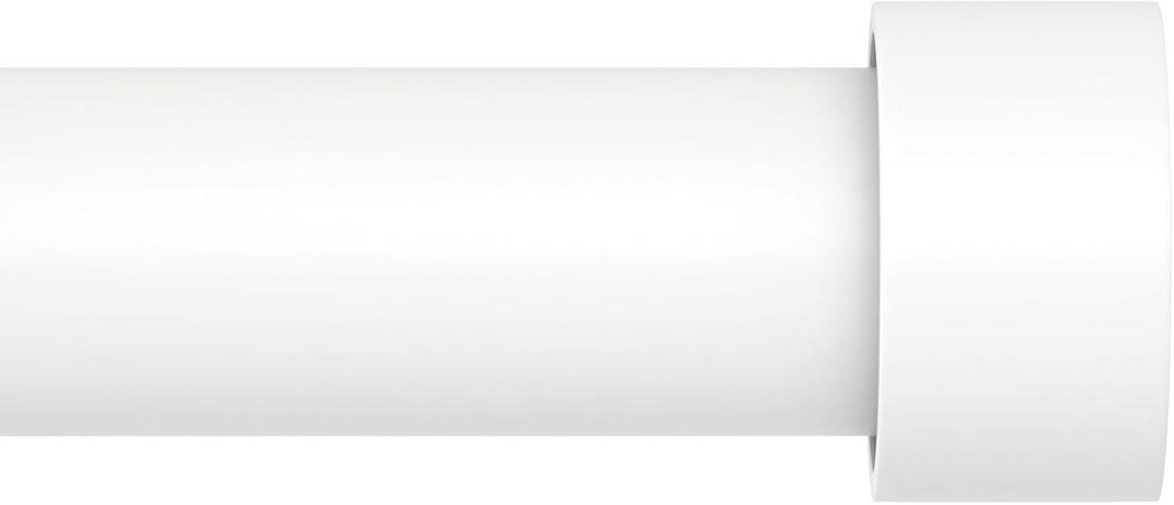 White Extra Long Curtain Rod 30 to 214 inch, Heavy Duty Curtain Rods for Windows with Modern End Caps, 1 inch Drapery Rods Set for Outdoor Patio, Adjustable Curtain Rod for Room