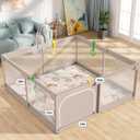 Mloong Baby Playpen with Mat, 59x59 Inches Extra Large Playpen for Babies and Toddlers, Indoor & Outdoor Activity Center, Safety Baby Fence