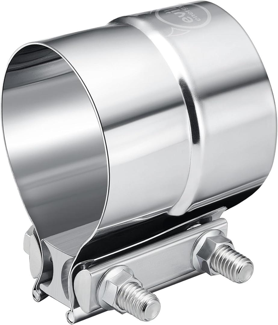EVIL ENERGY 3.0'' Exhaust Clamp, Lap Joint Band Clamp Stainless Steel for Pipes, Mufflers, Catalytic Converters (1PC, 3.0 inch)