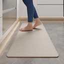 YDKGL Kitchen Mats for Floor, Super Absorbent Kitchen Rugs Non Slip Washable, Soft Imitation Linen Braided Kitchen Runner Rug, Standing Mat Kitchens Sink Mat, Easy to Clean, Beige 17x47
