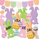 Easter Bunny Peeps Christian Bulletin Board Set He is Risen Christian Classroom Decoration Set Cross Candy Bunny Peeps Cutout for Teacher Sunday School Chalkboard Easter Classroom Door Wall Decor