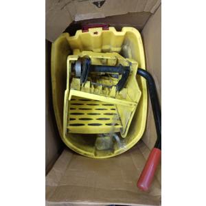 Rubbermaid Commercial 35Qt WaveBrake 2.0 Side-Press Mopping Bucket and Wringer with Foot Pedal Drain, Yellow, for Professional/Industrial/Business Heavy-Duty Floor Cleaning/Mopping