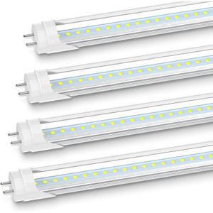 JESLED 36 Inch LED Tube Light, 3FT T8 Hybrid Type A+B, 14W 1600LM 5000K Daylight, Plug & Play or Ballast Bypass, F25T8 Fluorescent  Replacement, Clear Cover, 4 Pack, ETL Listed