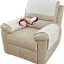 Waterproof Armchair Arm Cover 1 2 3 Seater Headrest Cover for Recliner Chair Anti-Slip Armchair Slipcover with Pockets Organiser Sofa Chair Arm Protector F for Dog, Cat, Pets (Beige,1 Seat 3 pc)